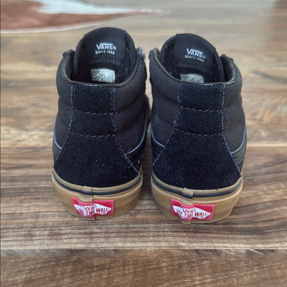 Vans Kids Black Suede High-Top Sneakers with Gum Sole